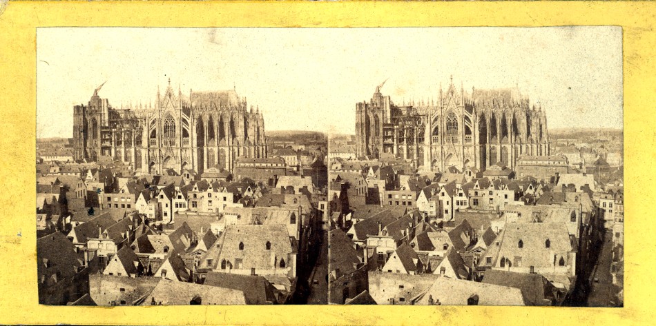 1863 D´Amerval Cathedral de Cologne noch ohne Türme mit halber Dachkonstruktion