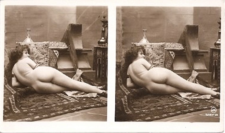 3D 1910 Agelou nude lying on carpet